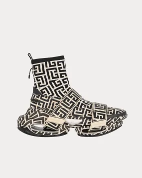 B-Bold Bicolor Knit & Suede Ivory High Top Sneakers