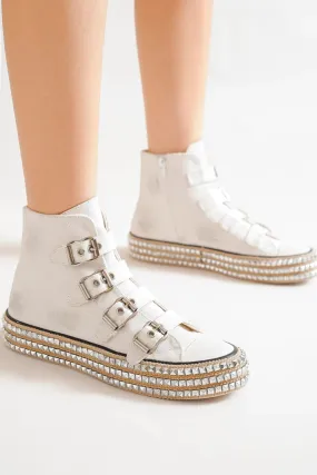 Beast Fashion Studded Platform Sneakers