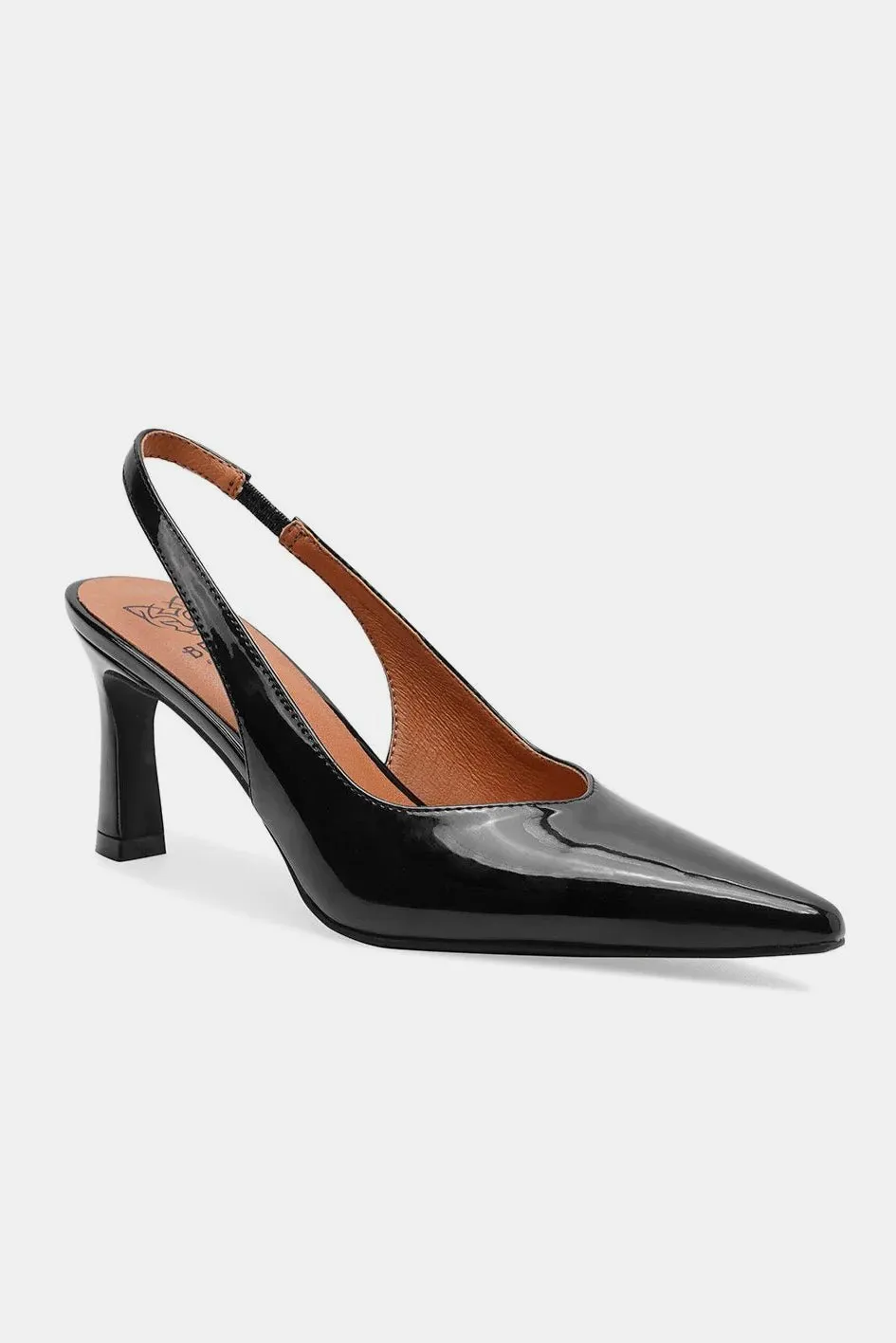 Black Vegan Leather Slingback Pumps