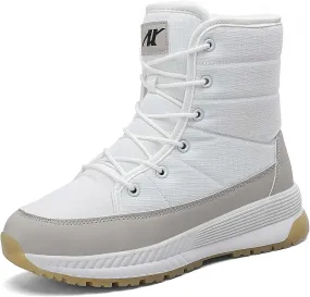 CERYTHRINA Womens Snow Boots Winter Warm Plush Fleece Lined Ankle Booties Waterproof Zipper Lace-up Outdoor Hiking Shoes