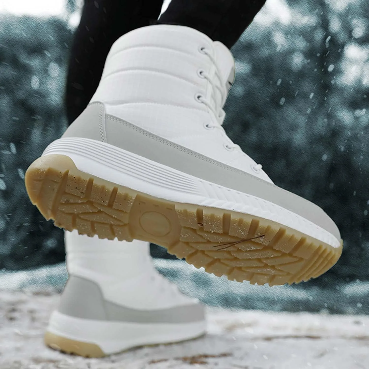 CERYTHRINA Womens Snow Boots Winter Warm Plush Fleece Lined Ankle Booties Waterproof Zipper Lace-up Outdoor Hiking Shoes
