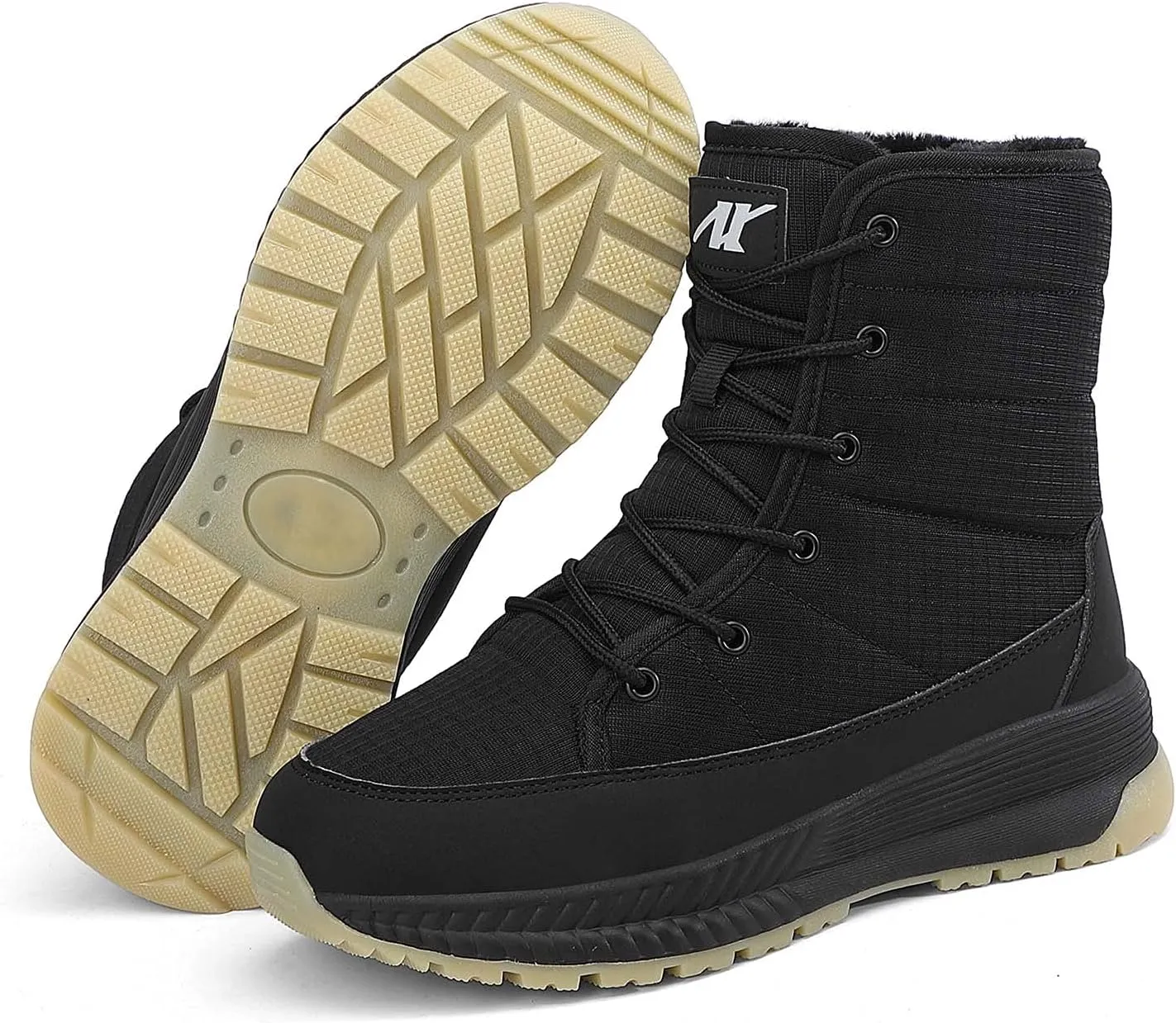 CERYTHRINA Womens Snow Boots Winter Warm Plush Fleece Lined Ankle Booties Waterproof Zipper Lace-up Outdoor Hiking Shoes