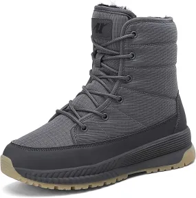 CERYTHRINA Womens Snow Boots Winter Warm Plush Fleece Lined Ankle Booties Waterproof Zipper Lace-up Outdoor Hiking Shoes