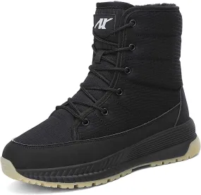 CERYTHRINA Womens Snow Boots Winter Warm Plush Fleece Lined Ankle Booties Waterproof Zipper Lace-up Outdoor Hiking Shoes