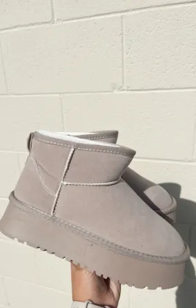 Chunky Platform Mini Fur Boots