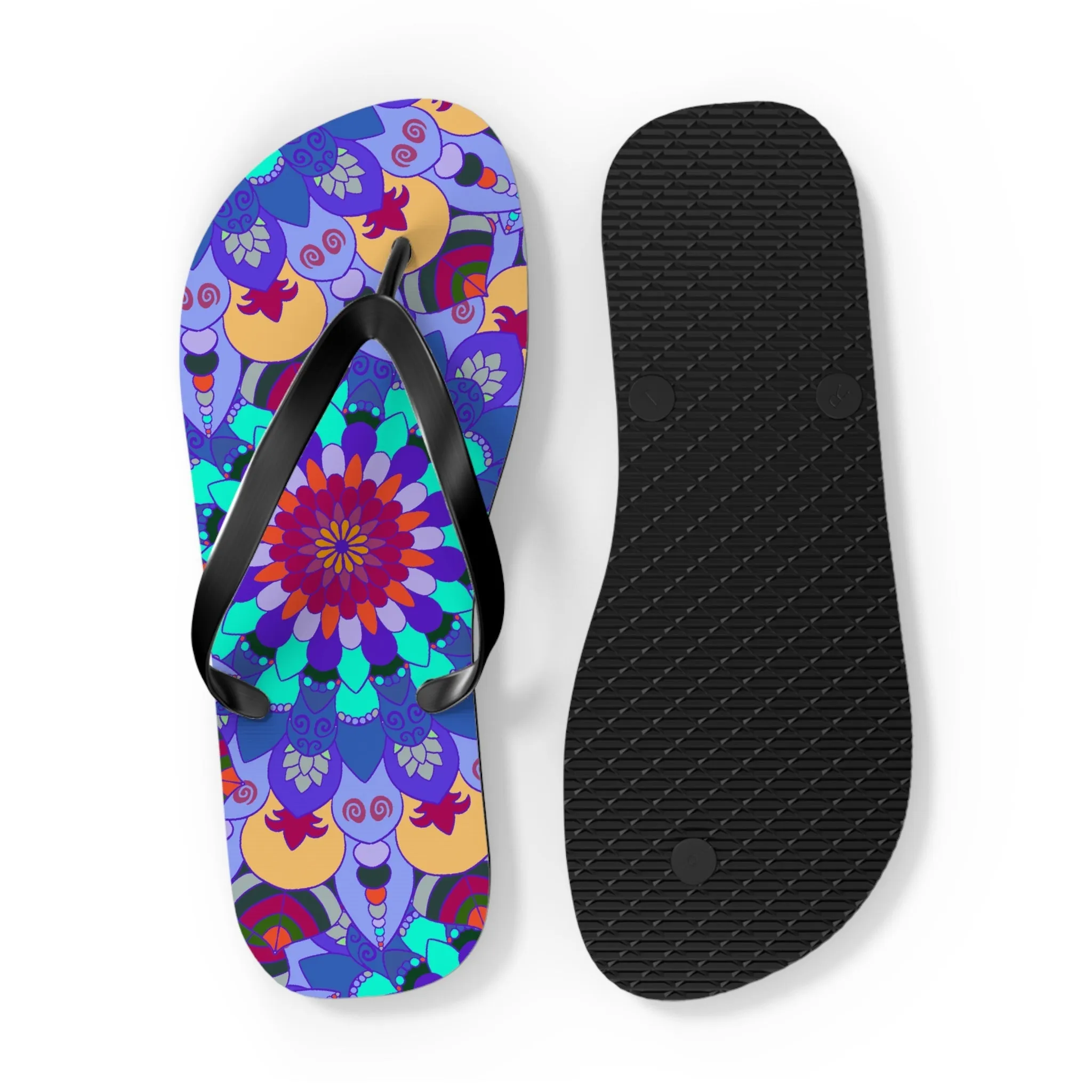 Colorful Mandala Boho Flip Flops