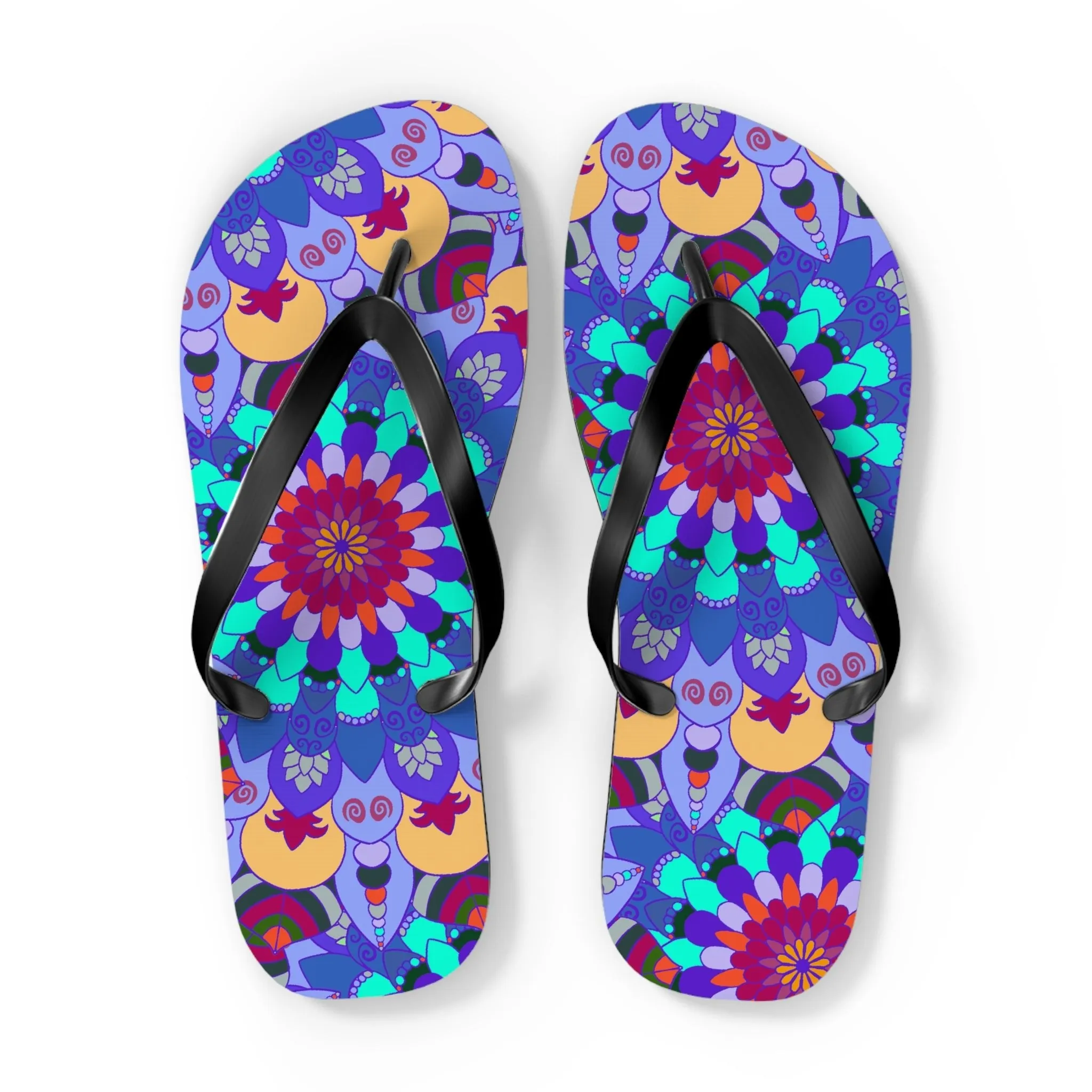 Colorful Mandala Boho Flip Flops