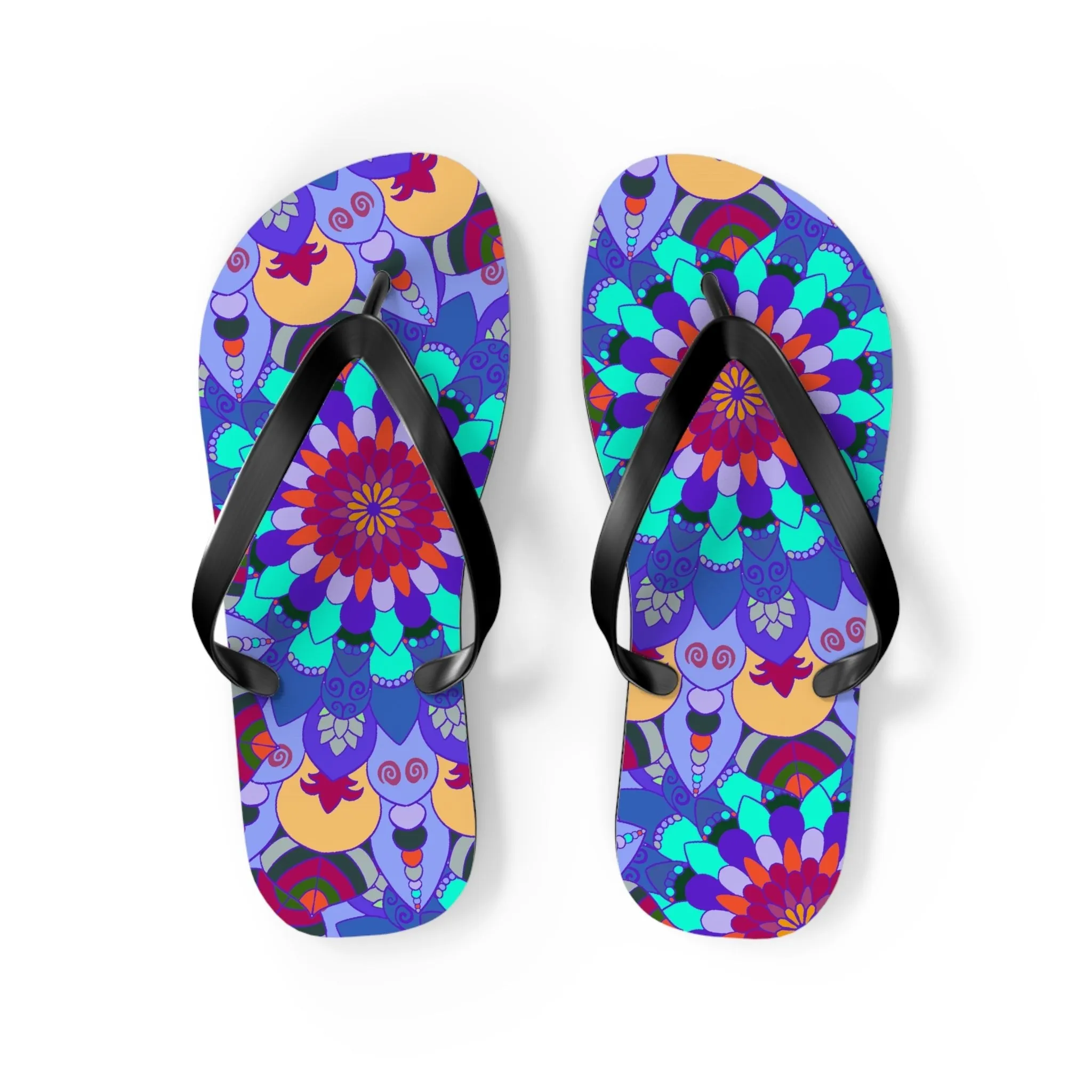 Colorful Mandala Boho Flip Flops