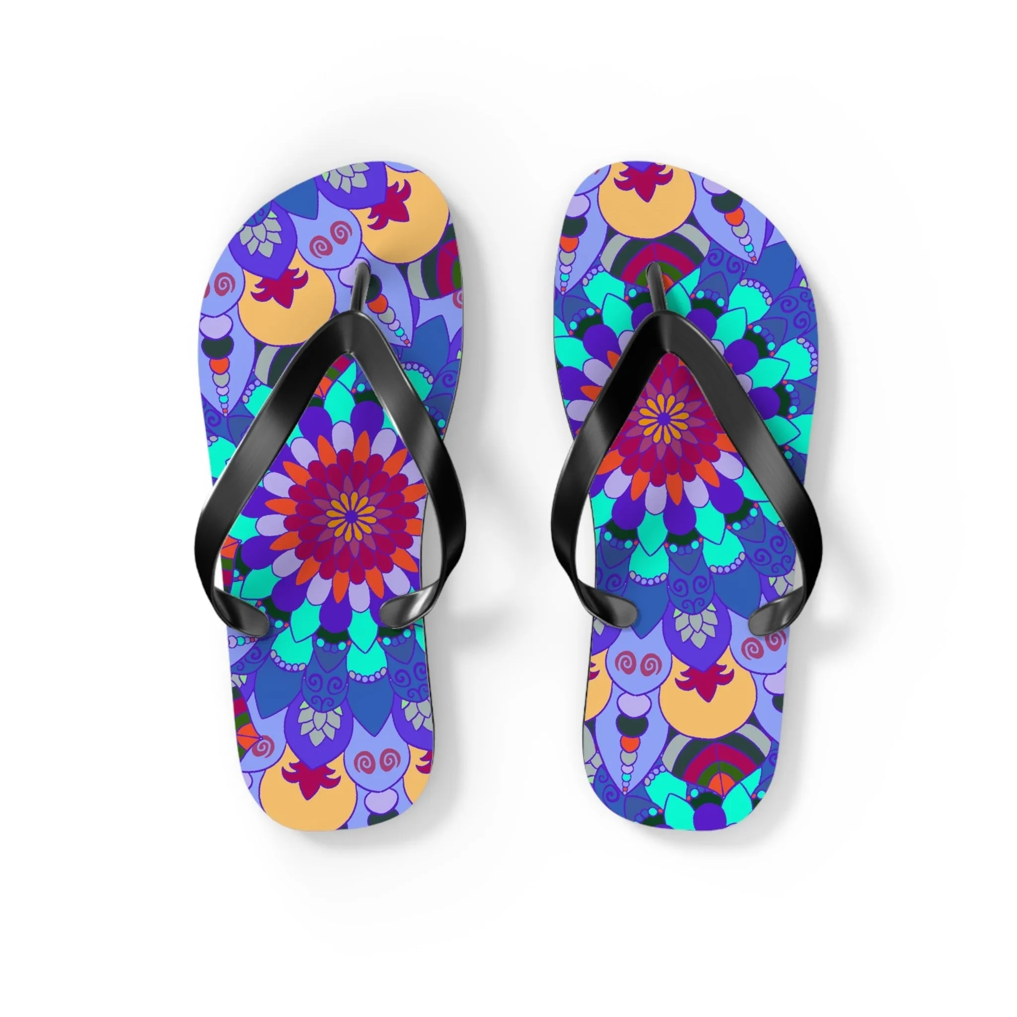 Colorful Mandala Boho Flip Flops
