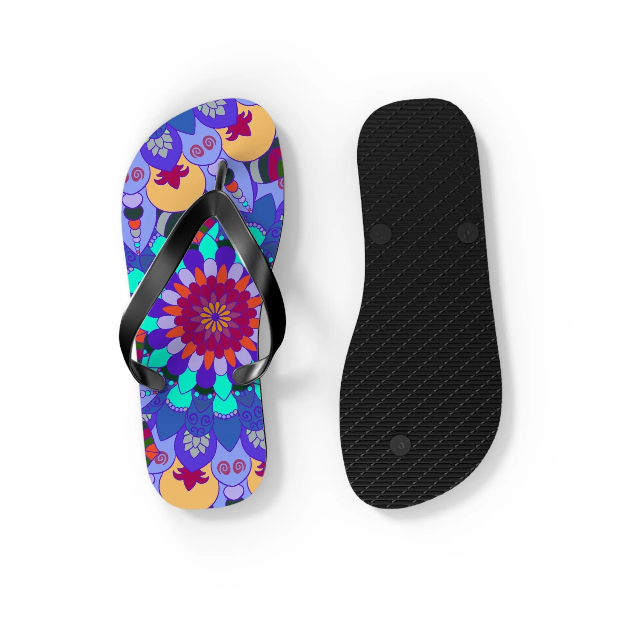 Colorful Mandala Boho Flip Flops