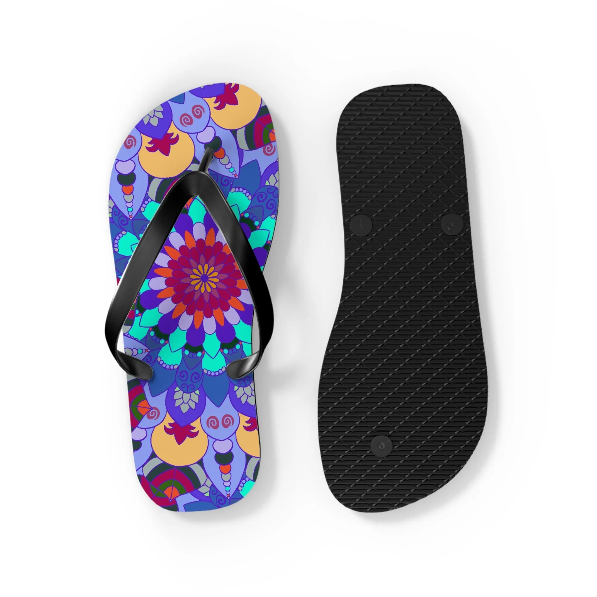 Colorful Mandala Boho Flip Flops