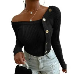 Cozy Knitted Sweater - Black