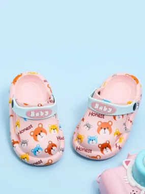 Cuddle Their Feet with Bear Printed Clogs for Girls