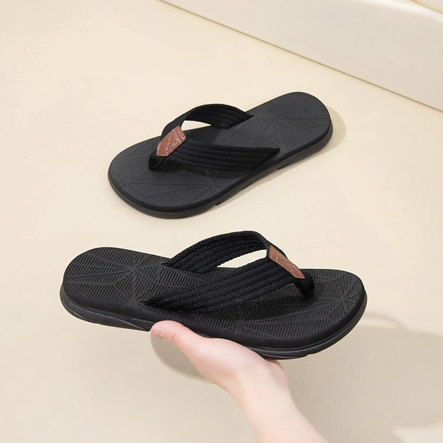 Eduavar Sandals for Women 2025 Fashion Summer Beach Orthotic Walking Thong Sandles Slip on Flip Flops Indoor Outdoor Shoes