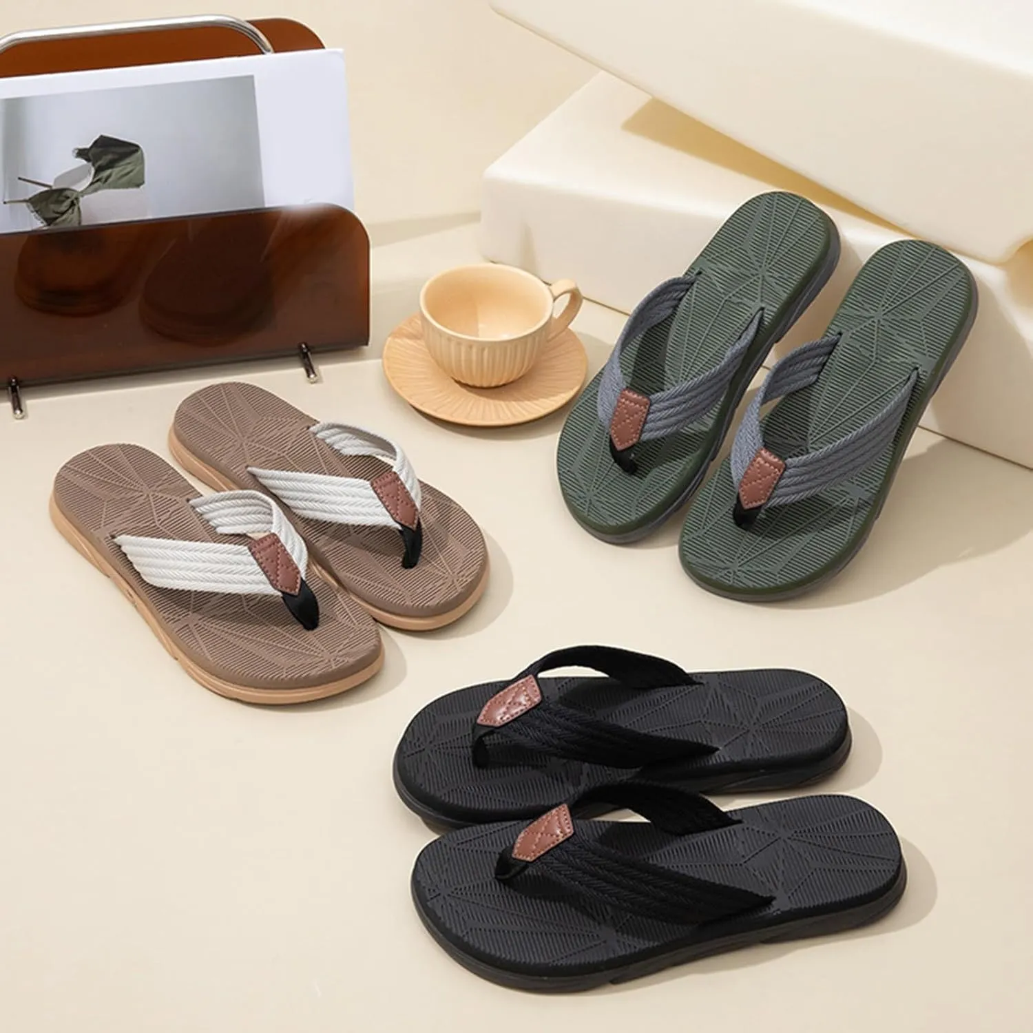 Eduavar Sandals for Women 2025 Fashion Summer Beach Orthotic Walking Thong Sandles Slip on Flip Flops Indoor Outdoor Shoes