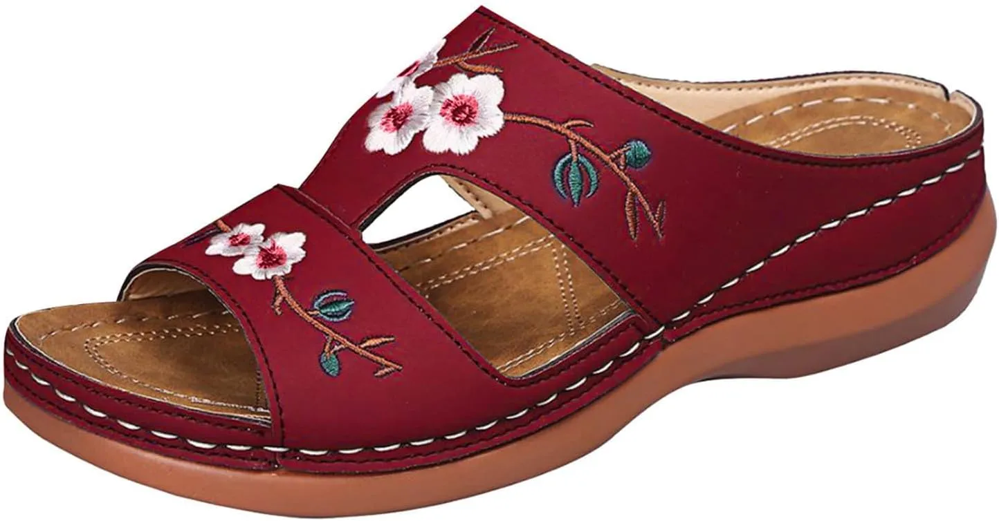 Eduavar Womens Sandals Summer Fashion Orthotic Soft Slip On Lightweight Athletic Yoga Mat Cushion Sandals Summer Beach Shoes