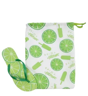Essential Green Flip Flops and Brizza Fruttare Bag