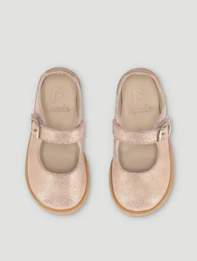 Girls Metallic Leather Pump