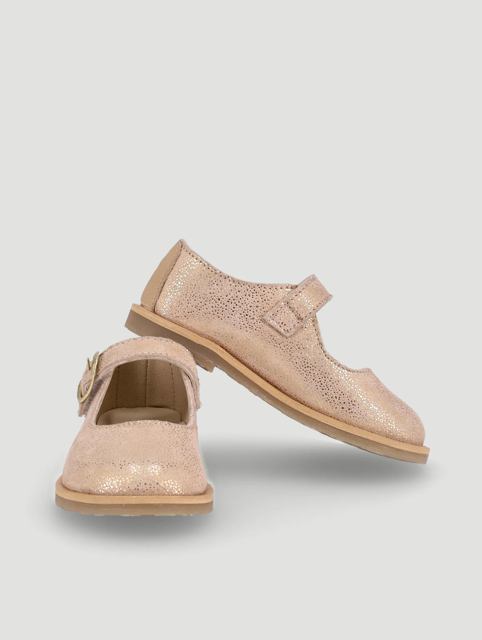 Girls Metallic Leather Pump