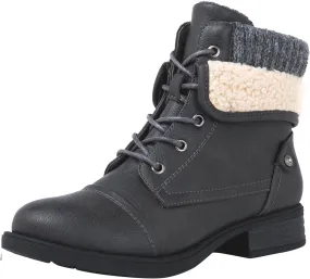 GLOBALWIN Women's Combat Boots Dressy Lace Up Ankle Boots For Women Low Heel