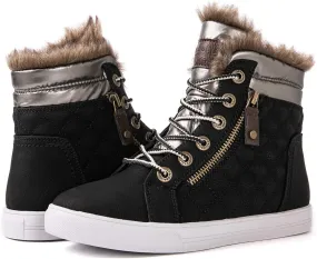 GLOBALWIN Women’s Platform Wedge Sneakers Outdoor Anti-Slip Winter Snow Hiking Furry Ankle Boots for Women