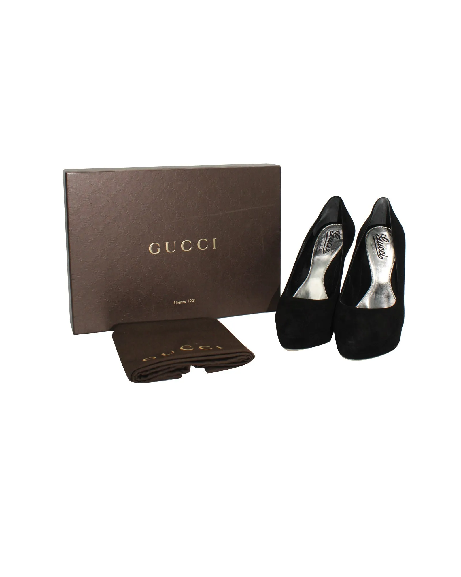 Gucci Platform Pumps in Black Suede