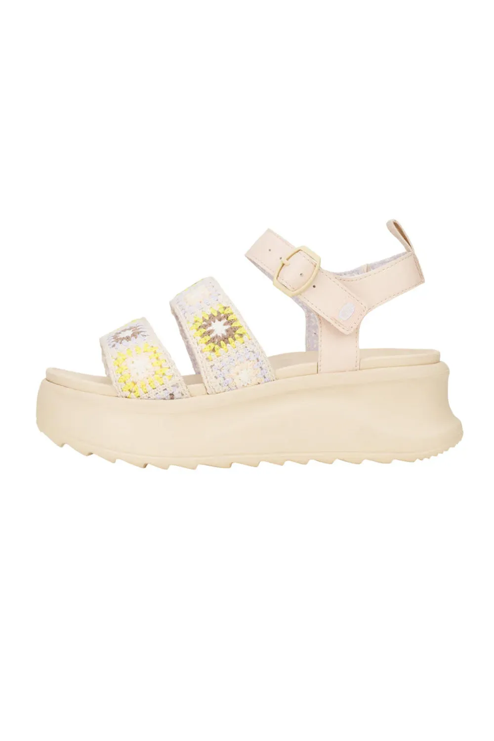 HEYDUDE Delray Buckle Cottage Crochet Sandals for Women in Egret/Lavender | 43200-0NK