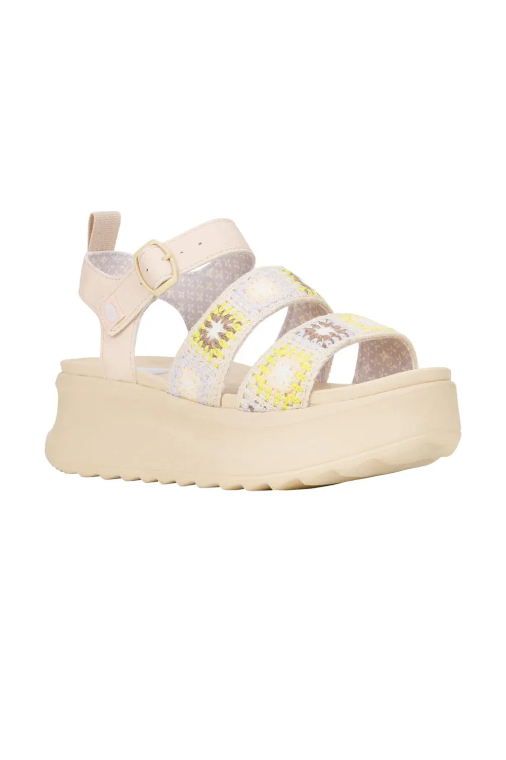 HEYDUDE Delray Buckle Cottage Crochet Sandals for Women in Egret/Lavender | 43200-0NK