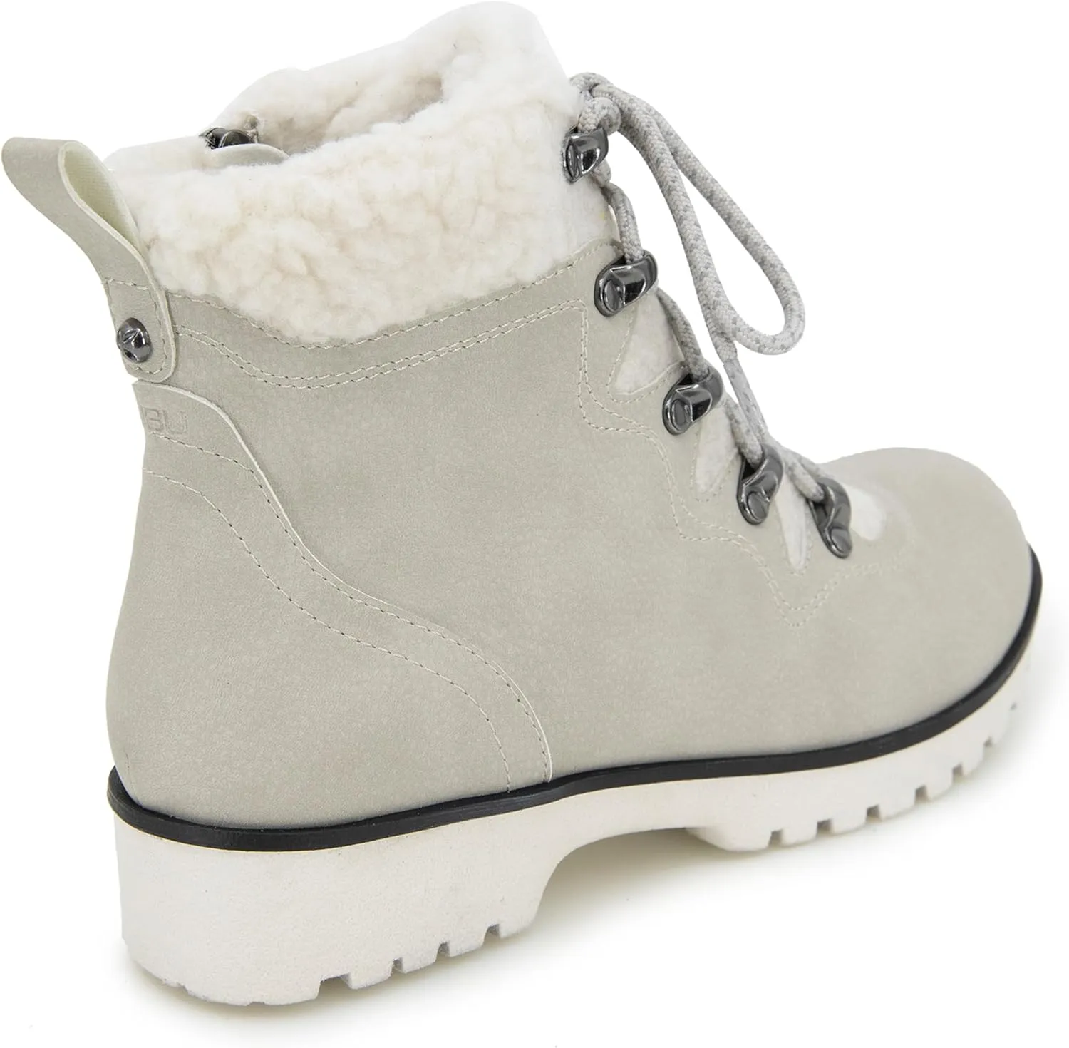 JBU Women's Poland Lace Up with Faux Shearling Fashion Comfort Waterproof Ankle Boot