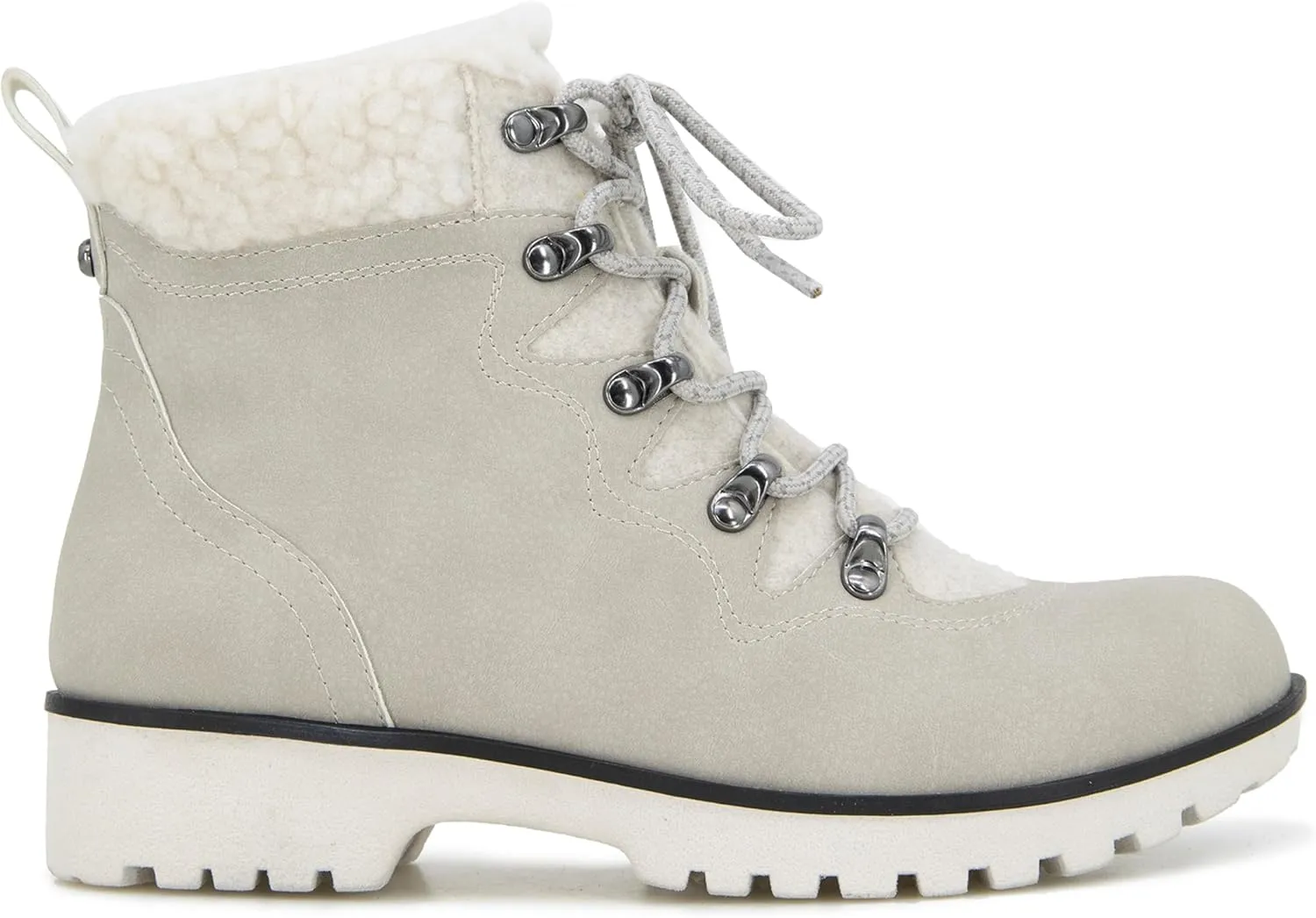 JBU Women's Poland Lace Up with Faux Shearling Fashion Comfort Waterproof Ankle Boot