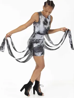 La Playa | Mesh Dress with Sashes (Grey)