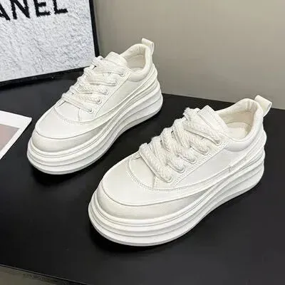 Lace-Up Contrast Platform Sneakers