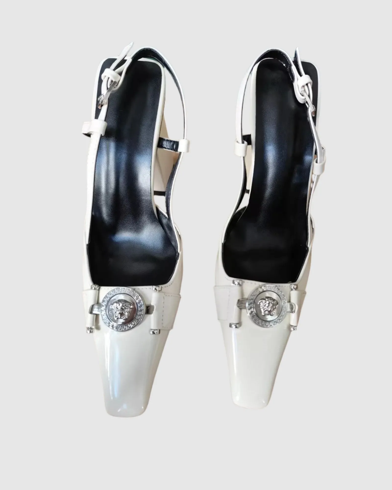 Miriana Leather Slingback Pumps In White
