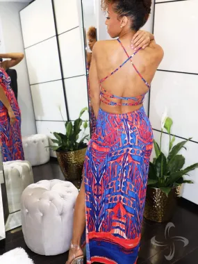 Mosaic Flows Orange | Summer Maxi Dress