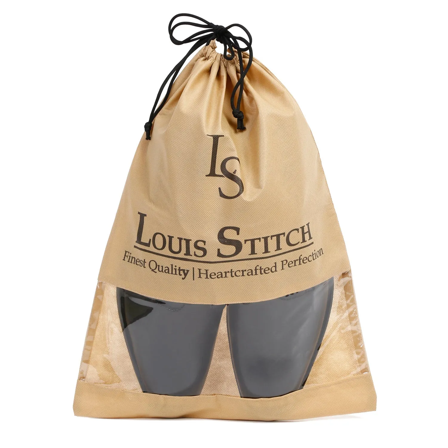 Non Woven Shoe Bag Pack Of  10 Black Plain & Beige See-Thru