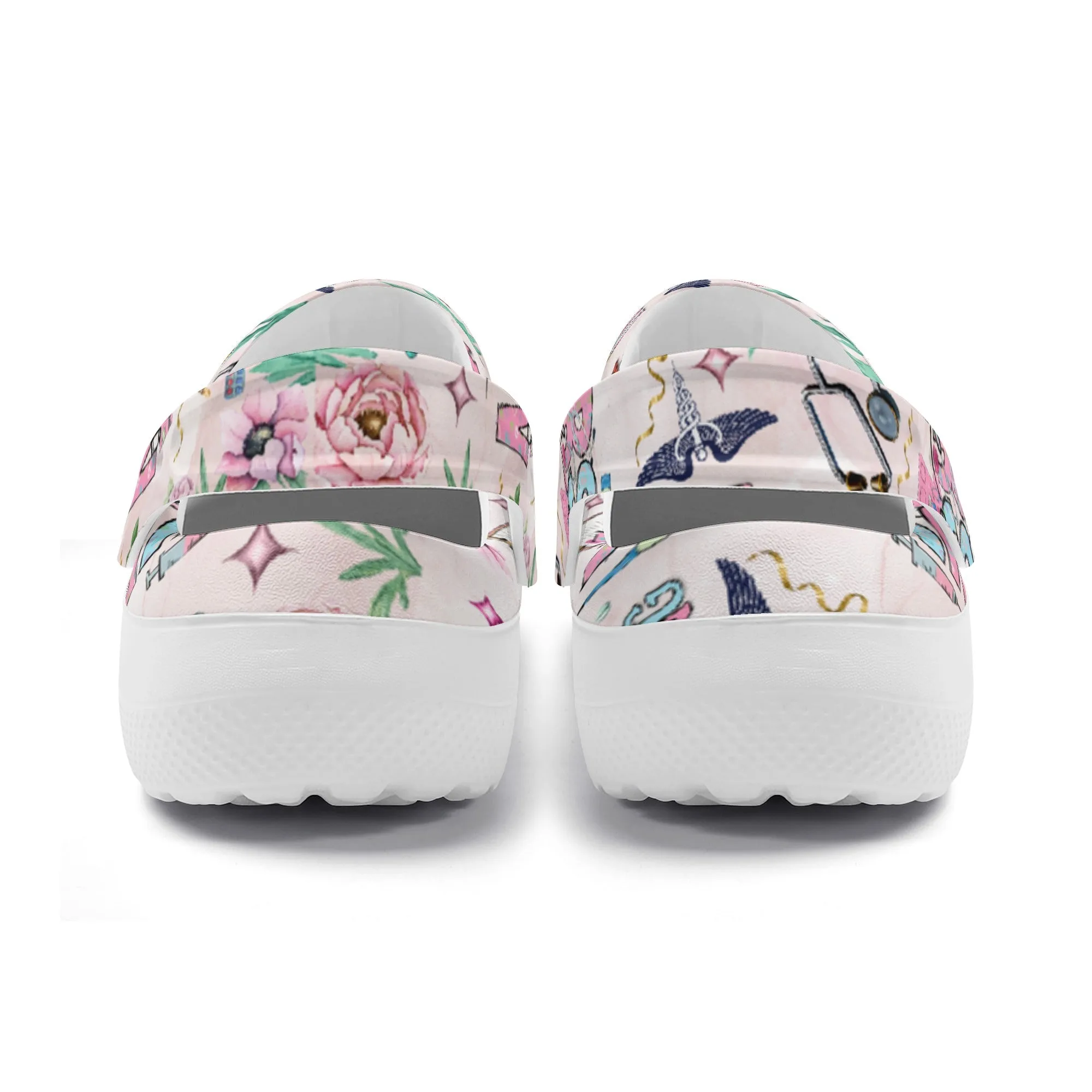 Nurse Life Design Casual Lightweight Slip On Nurse Style Clogs