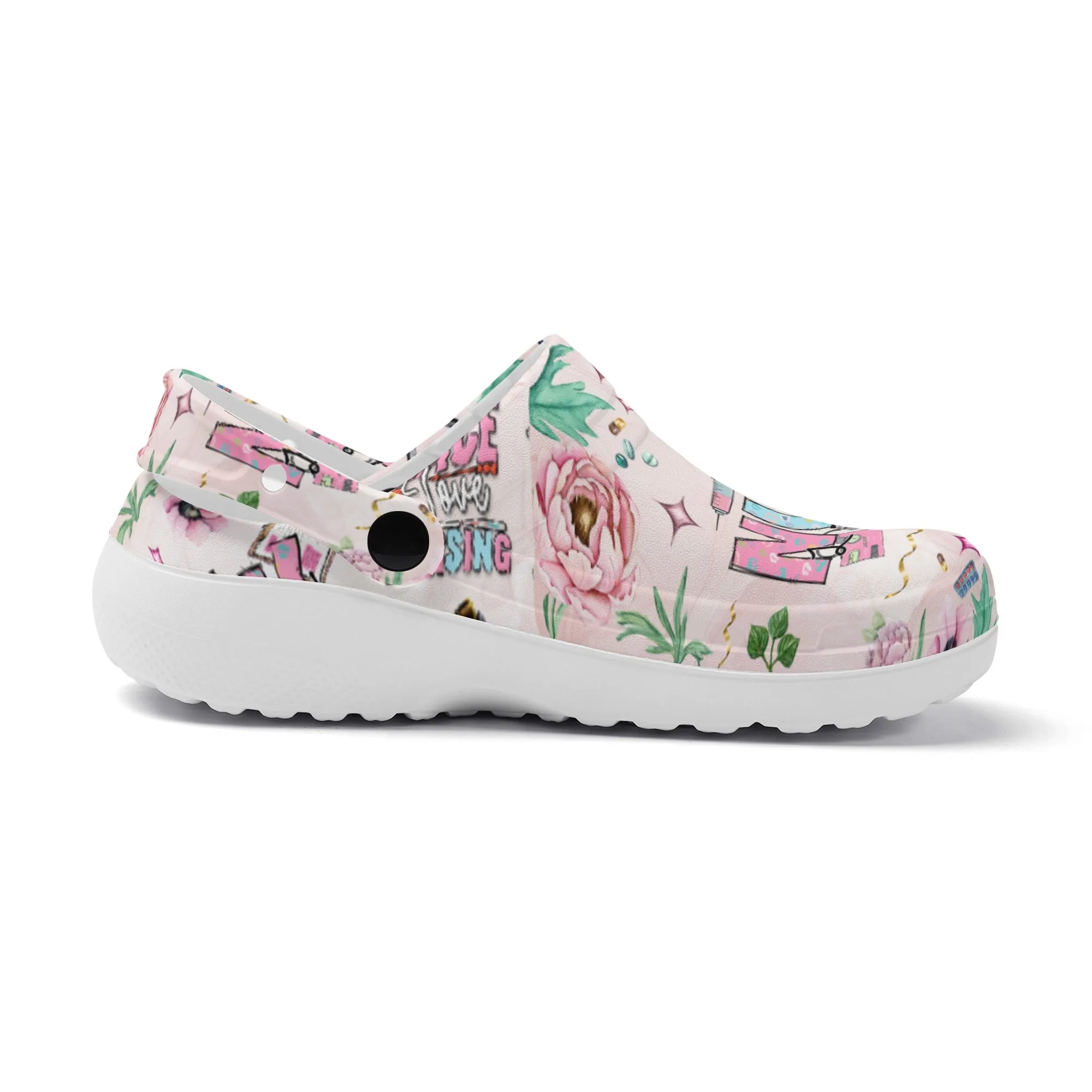 Nurse Life Design Casual Lightweight Slip On Nurse Style Clogs