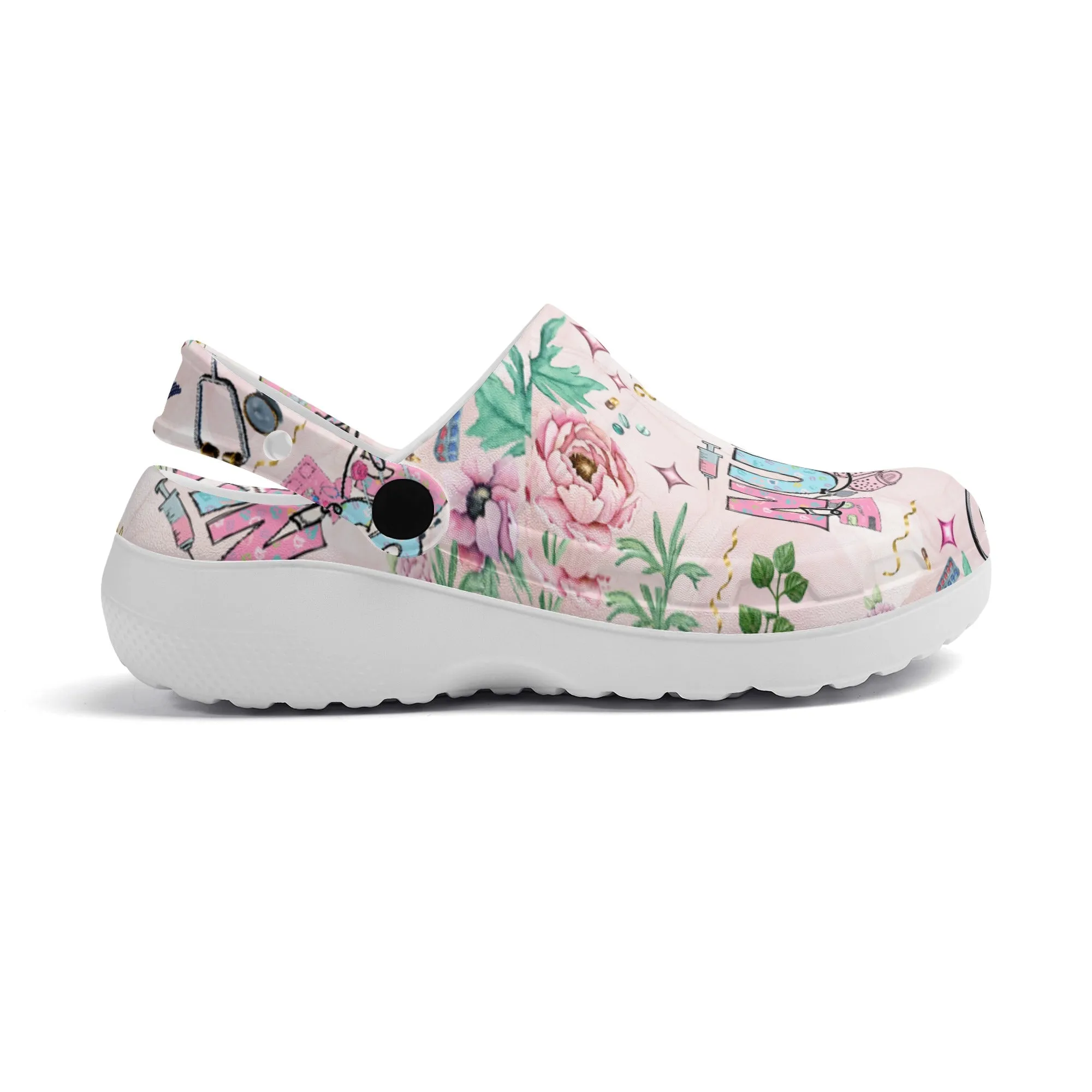Nurse Life Design Casual Lightweight Slip On Nurse Style Clogs