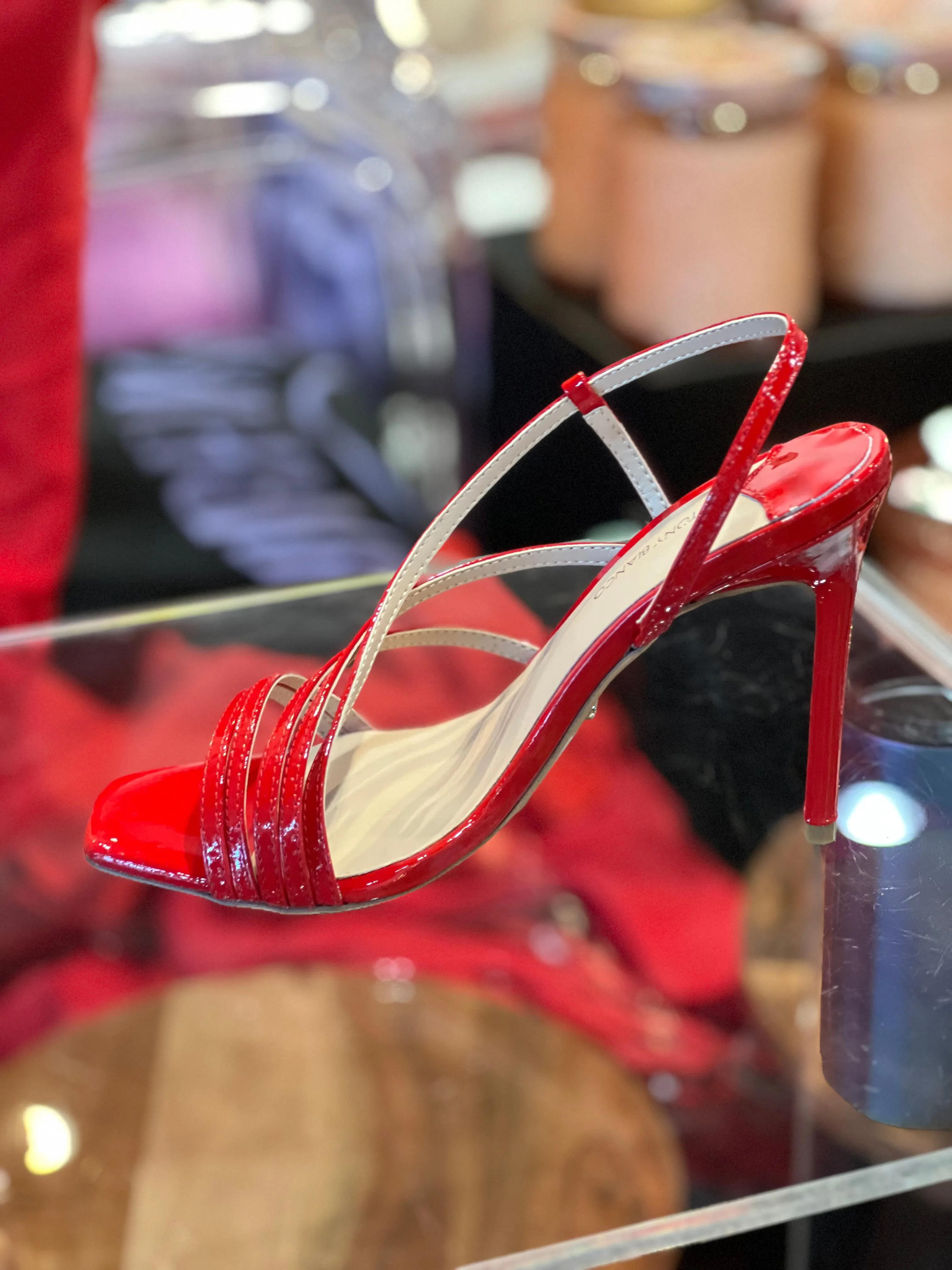 Selena Red Patent Strap Sandal