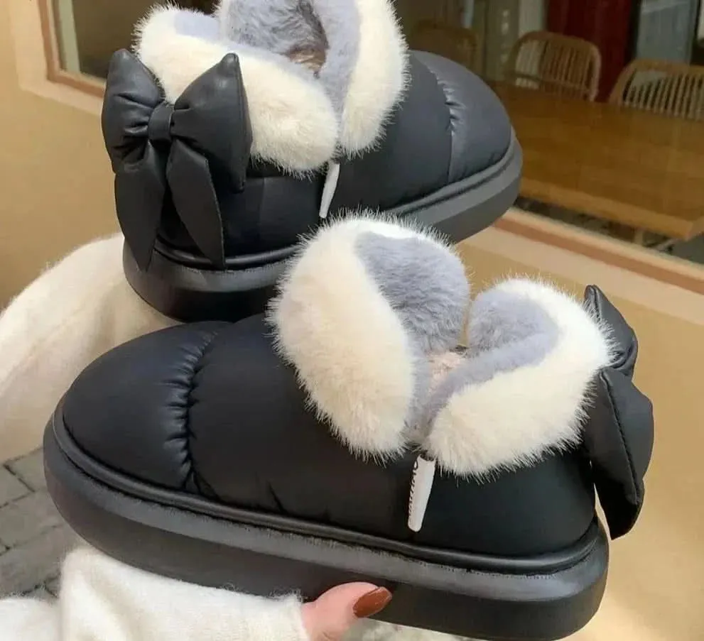 Short Winter Boots for Women: Cozy Bow Boots