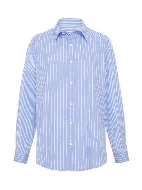 Sky contrast stripe shirt