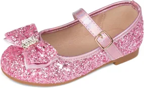 Toddler Girls Flats Mary Jane Shoes Flower Girl Dress Shoes School Wedding Party Ballet Flats for Little Kids