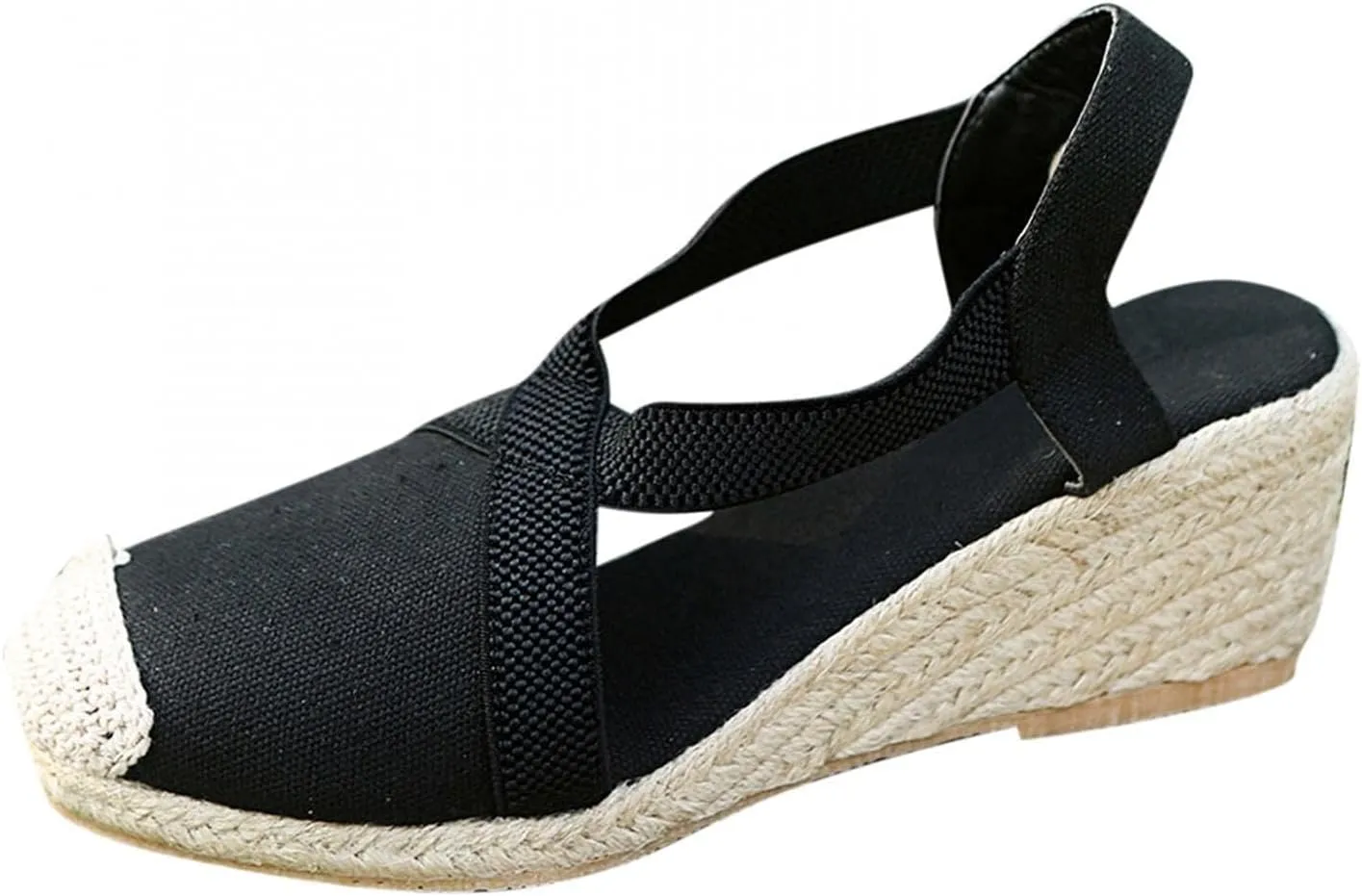 Wedge Platform Espadrille Ballet Flats For Women 2025 Ladies Fashion Casual Closed Toe Cross Ankle Strap Slingback Chunky High Heels Dress Sandals,Wedge Slip On Loafers Autumn Summer Walking Shoes,