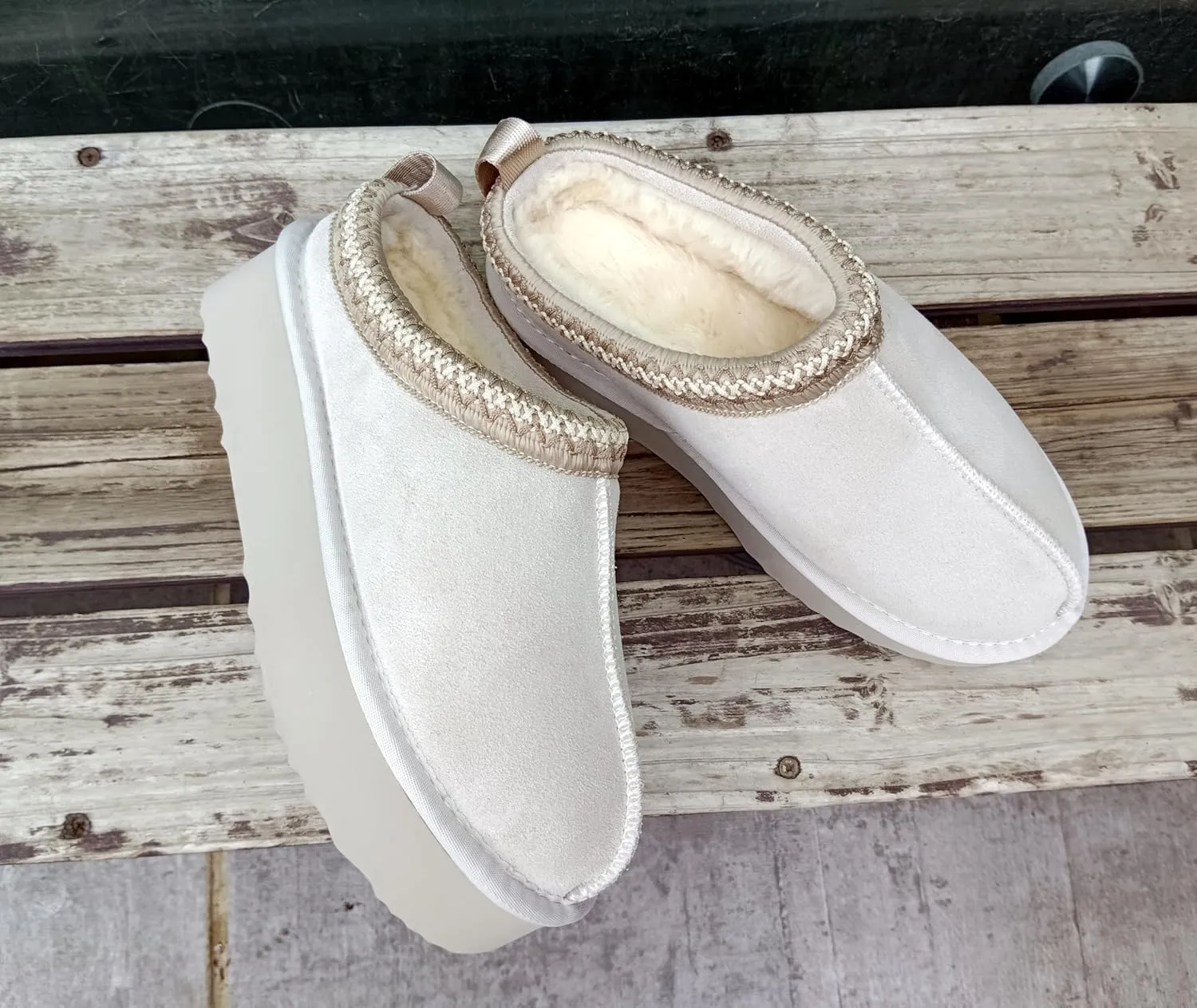 Women's Slippers Platform Mini Boots Short Ankle Fur Fleece Lined Sneakers House Slippers Anti-Slip Boot For Outdoor
